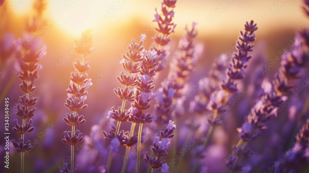 A lavender field captured during the golden hour, with the warm light enhancing the rich purple tones of the flowers. A lavender field captured during the golden hour, with the warm light enhancing the rich purple tones of the flowers.