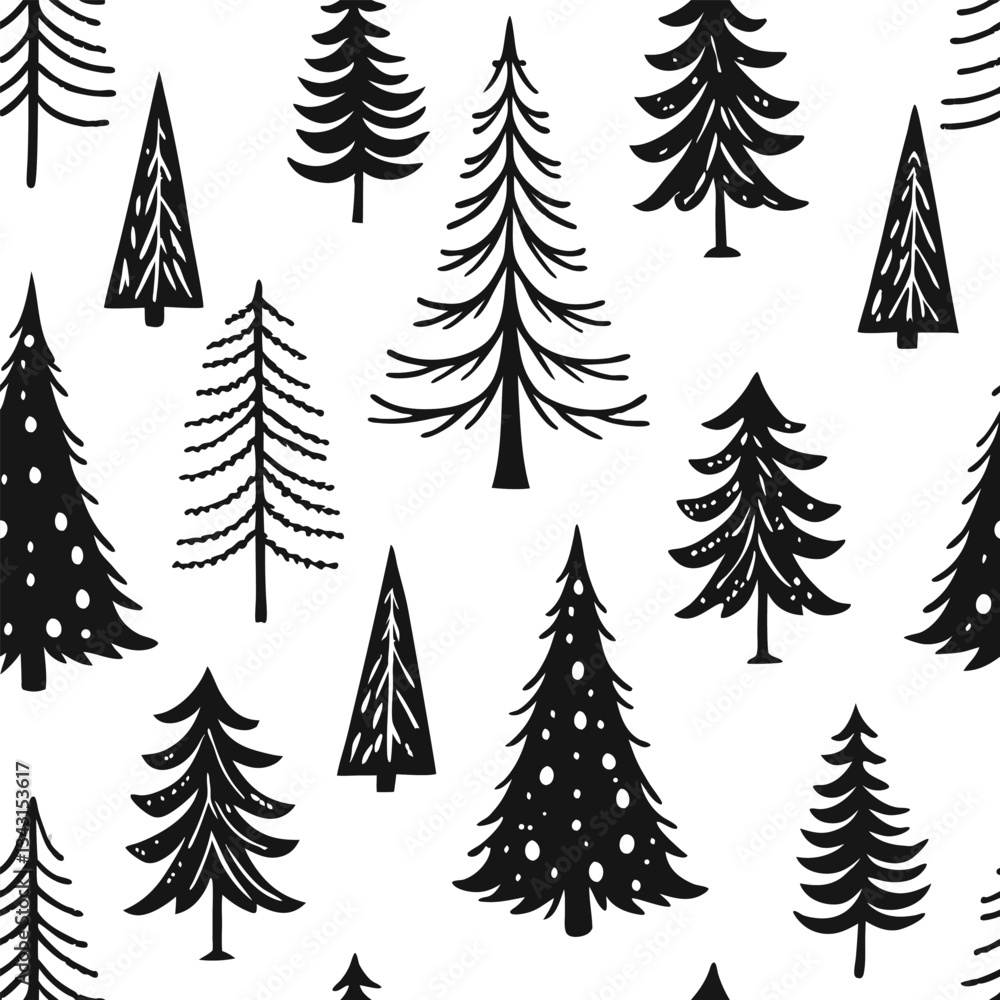 Obraz premium Tree silhouette and Tropical leaves vector isolated on white background.