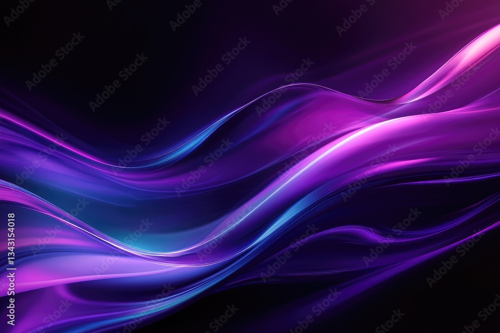 Fototapeta premium An abstract digital artwork featuring flowing vibrant blue and purple colors