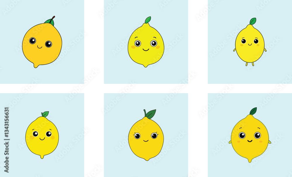 Fototapeta premium Cute lemon cartoon vector