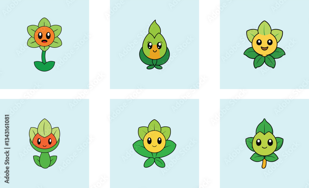 Obraz premium Cute lardizabalaceae cartoon vector