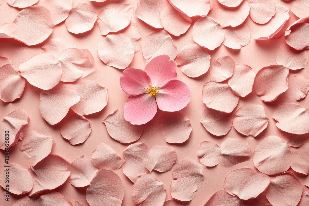 Obraz premium Pink Flower Surrounded by Delicate Petals on Soft Background for Floral and Nature Themes