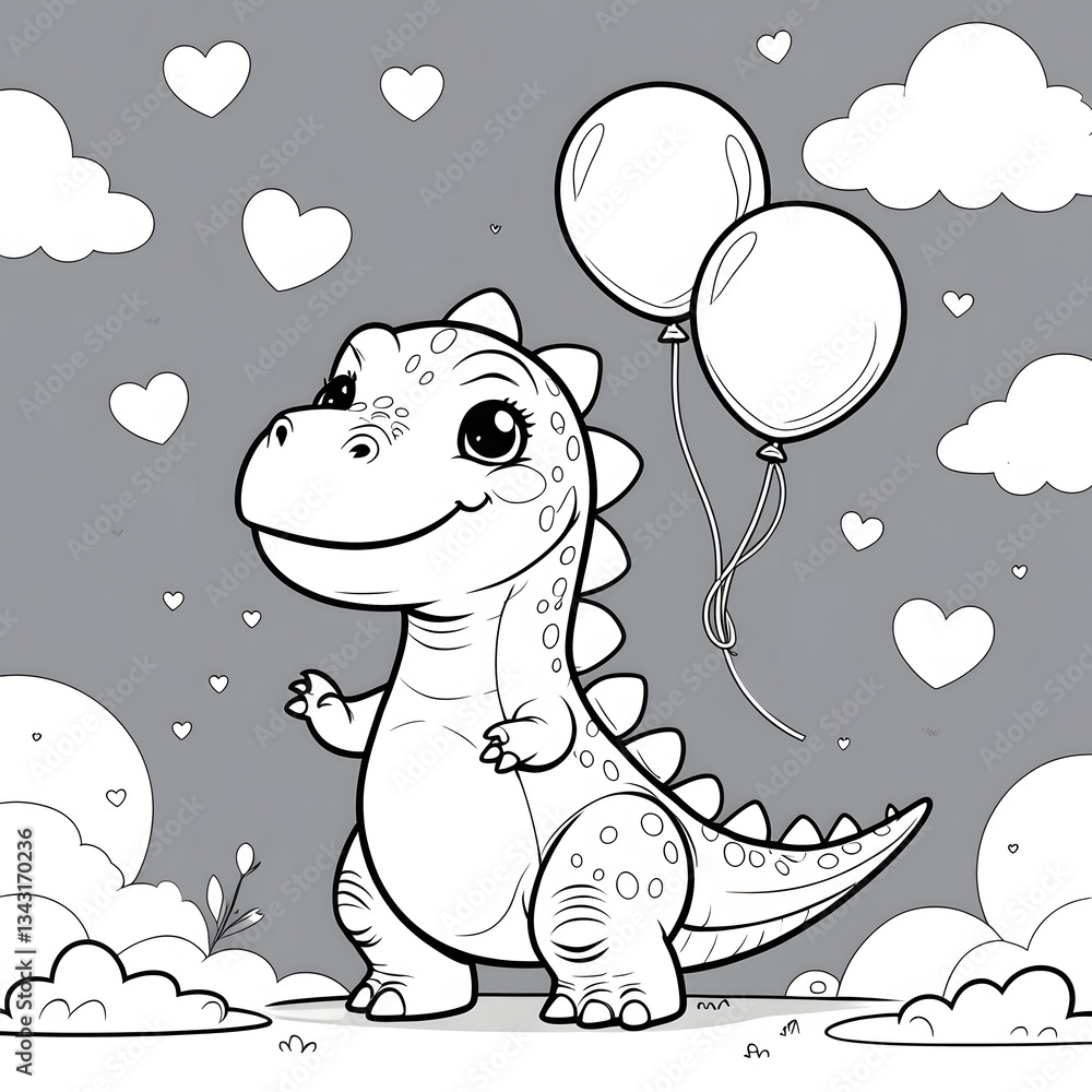 Bring joy and creativity to coloring enthusiasts with this Kawaii Cute Dinosaur Coloring Page! This charming and minimalist dinosaur illustration is designed with bold, clean outlines Bring joy and creativity to coloring enthusiasts with this Kawaii Cute Dinosaur Coloring Page! This charming and minimalist dinosaur illustration is designed with bold, clean outlines