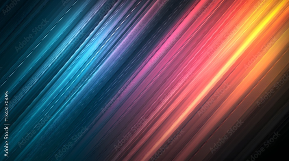 Fototapeta premium Abstract image featuring colorful diagonal light streaks and gradient colors