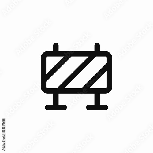 road barrier warning icon vector sign