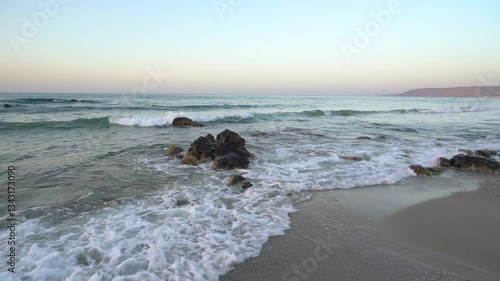 Beautiful summer sunset over Mediterranean Sea
