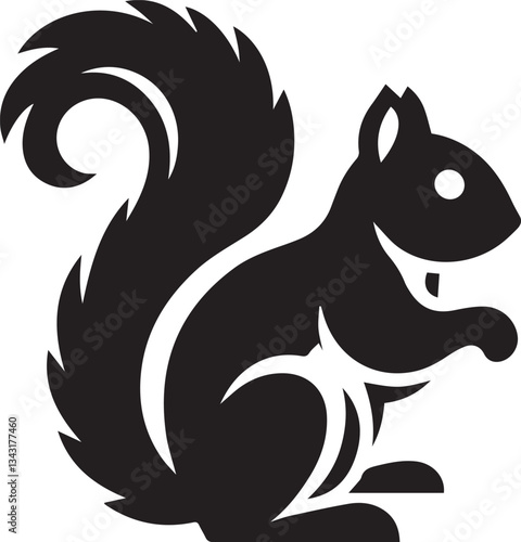 Radiant Squirrel Silhouette Black Vector ArtExpressive Black Squirrel Vector Illustration
