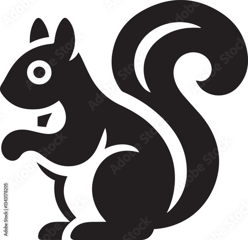 Radiant Squirrel Silhouette Black Vector ArtExpressive Black Squirrel Vector Illustration
