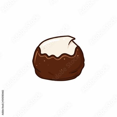 Delicious chocolate dessert with creamy filling and smooth texture