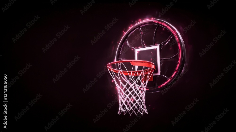 Glowing Basketball Hoop Sports Game Competition Night Glowing Basketball Hoop Sports Game Competition Night
