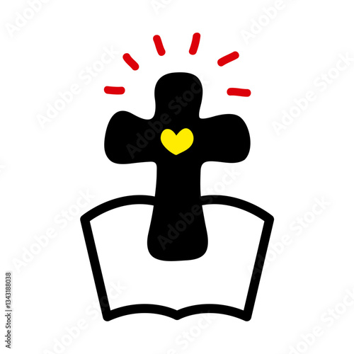 교회 십자가, 성경책 일러스트