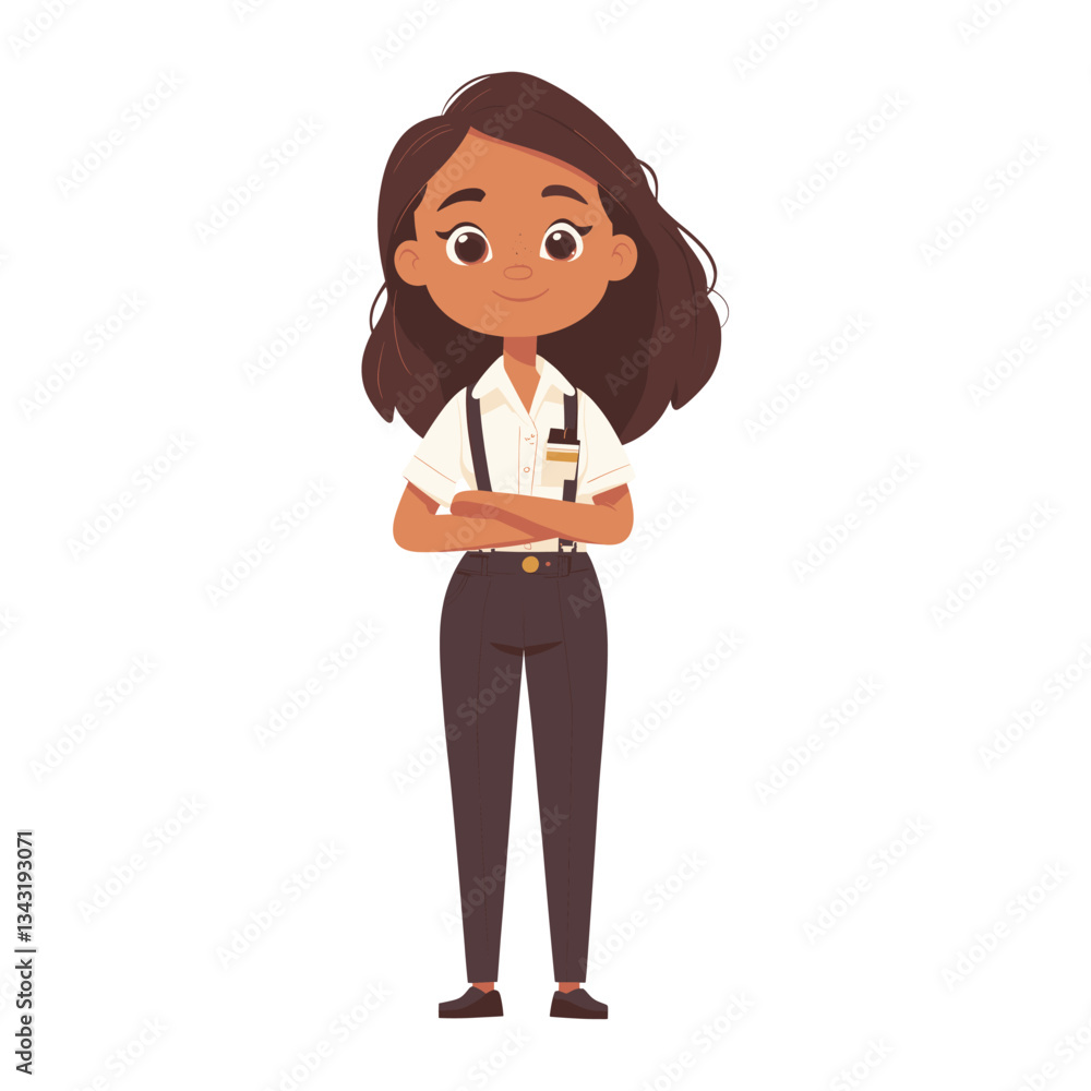 Real Estate Agent cartoon illustration woman style vector Real Estate Agent cartoon illustration woman style vector