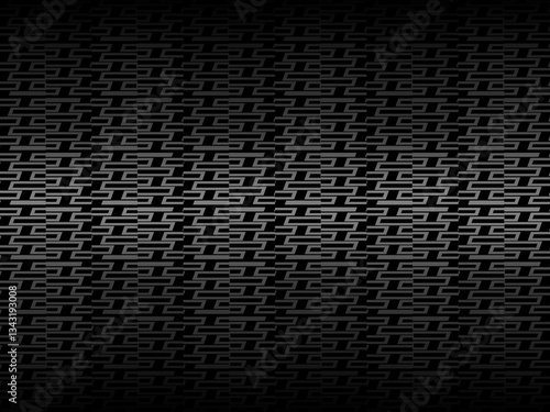 Black metal texture steel background. Perforated metal sheet. Black carbon fiber texture.