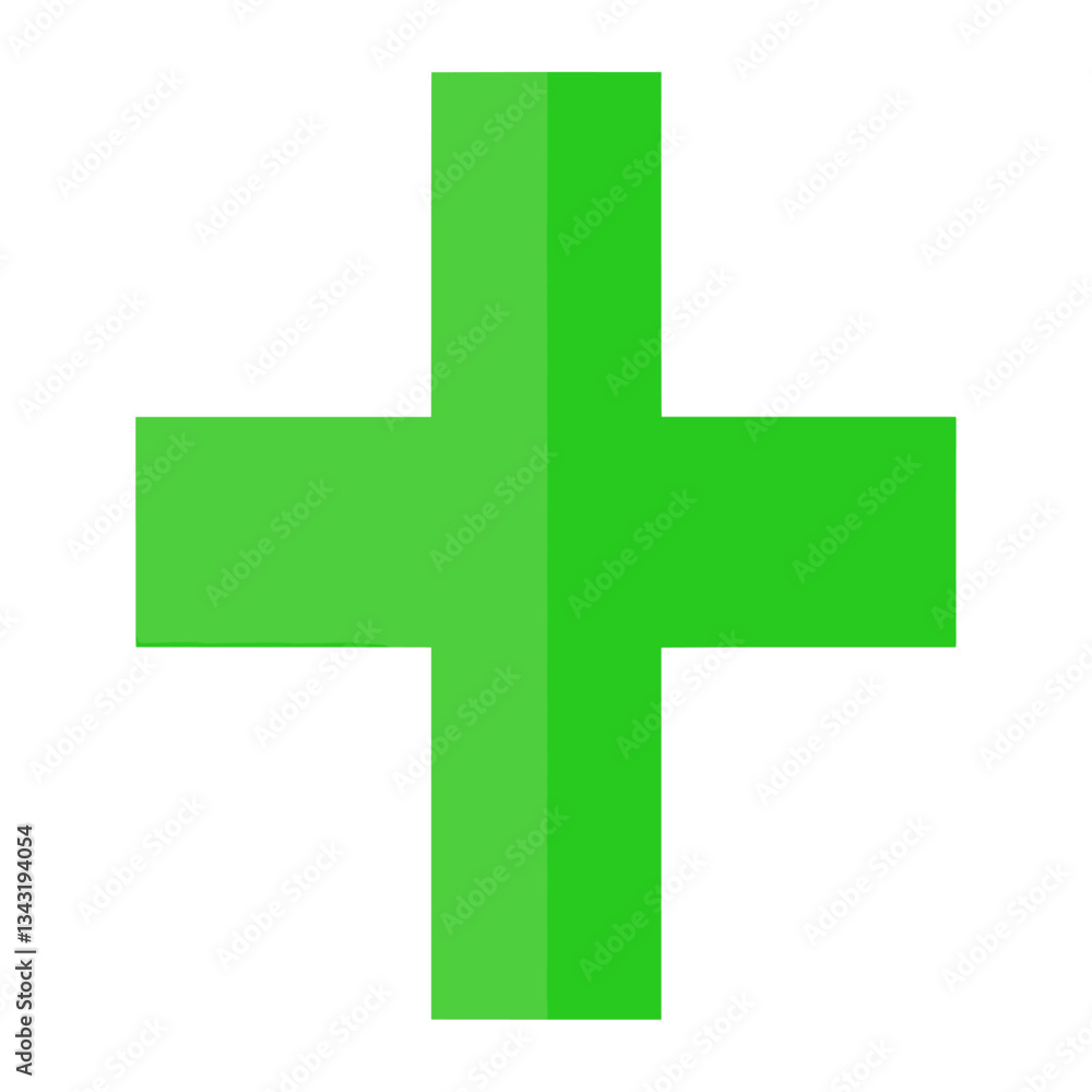 Obraz premium Green cross symbol healthcare emergency vector
