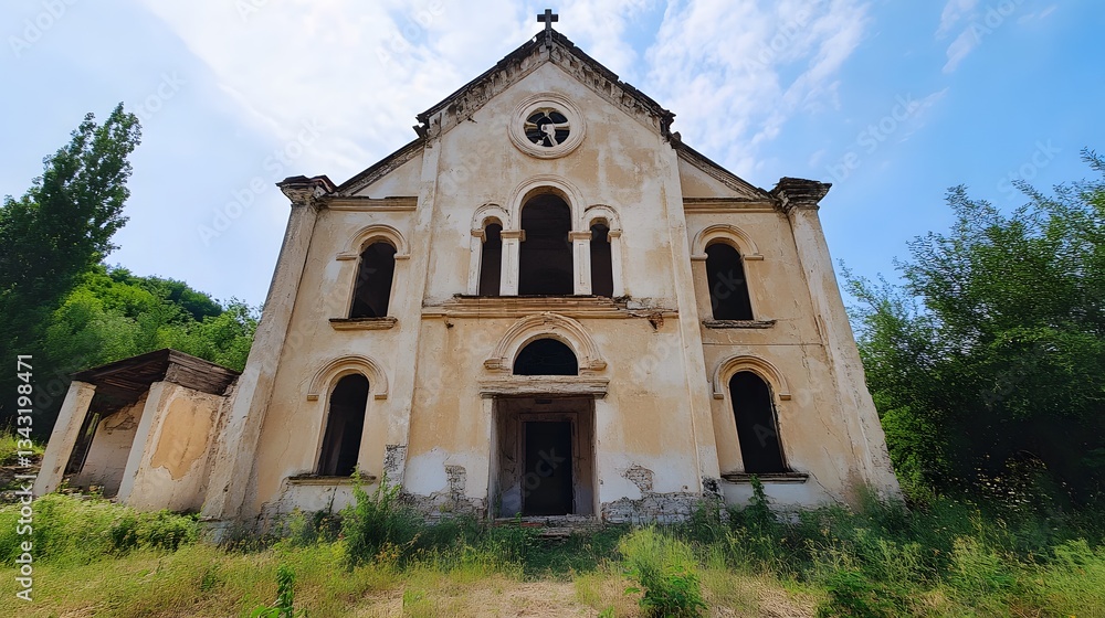 Fototapeta premium A forgotten village frozen in time, untouched by centuries.