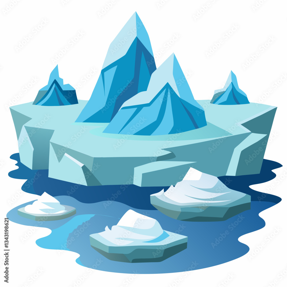 remote arctic landscape with drifting icebergs remote arctic landscape with drifting icebergs