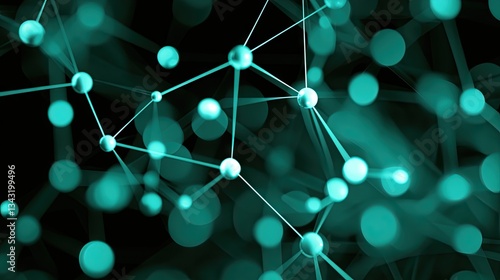 Obraz na płótnie Abstract network concept, interconnected nodes forming a complex web, for future science and technology w salonie