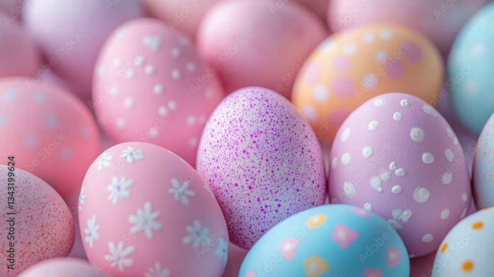 Easter eggs in pink shades, close-up Easter eggs in pink shades, close-up