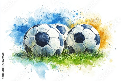 Charming football frame in a watercolor style, set against a background