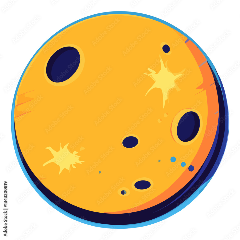 Fototapeta premium Vector icon moon space illustration vibrant vector