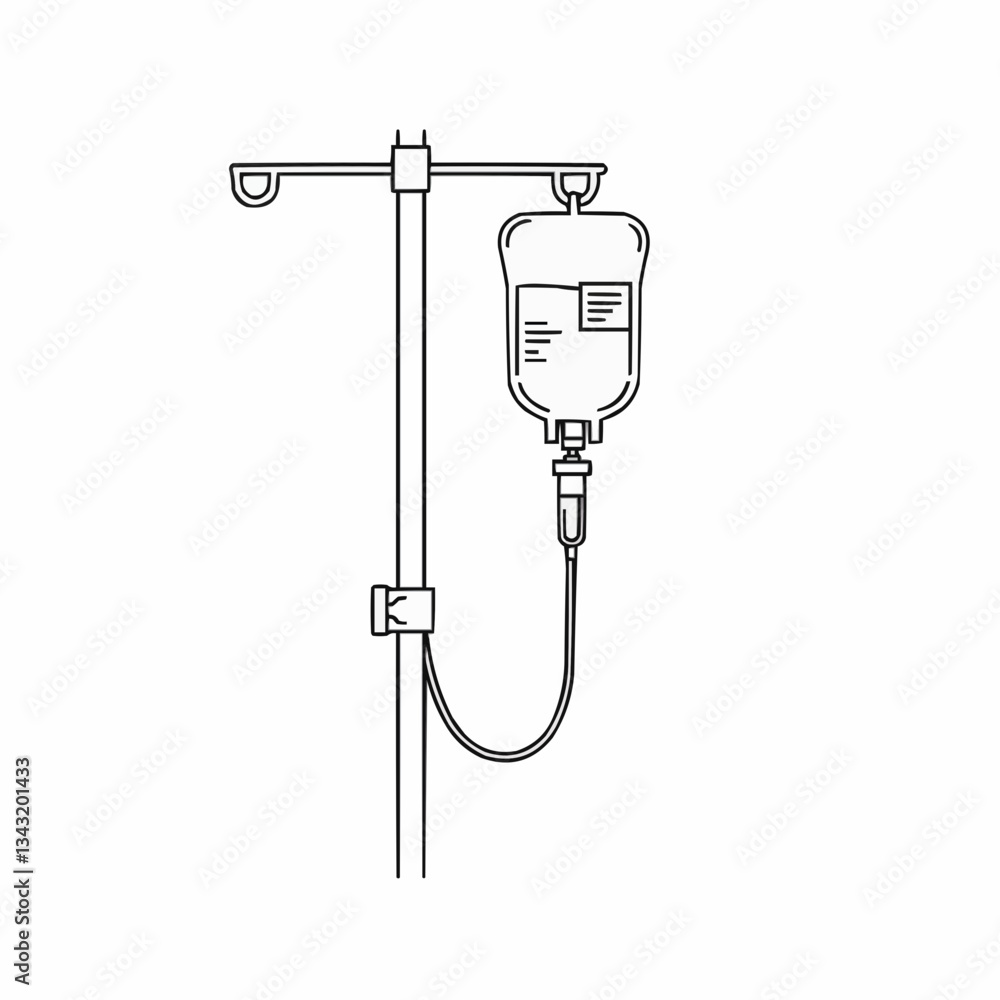 Medical IV drip setup in a clinical environment with focus on patient care Medical IV drip setup in a clinical environment with focus on patient care