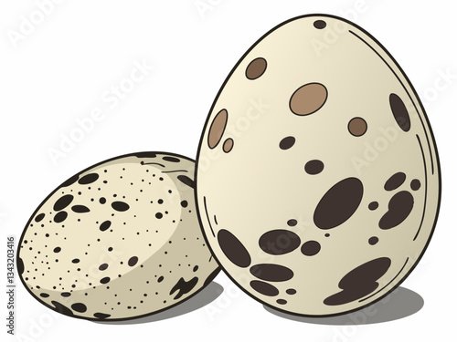 Speckled Quail Egg – High-Detail Macro Photography Isolated on White Background.