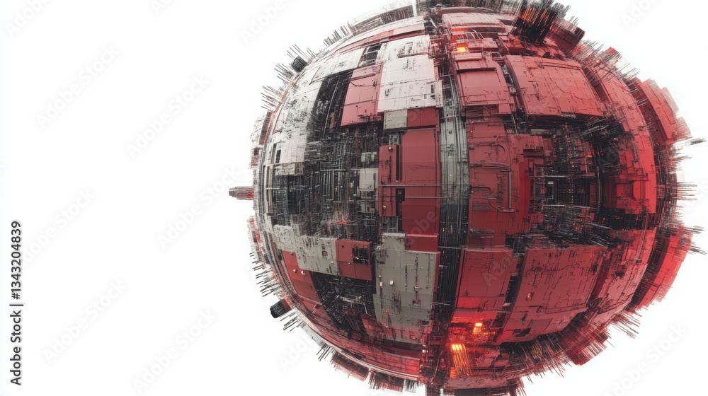 Futuristic spherical structure with intricate details and glowing elements, representing advanced technology and energy concepts Futuristic spherical structure with intricate details and glowing elements, representing advanced technology and energy concepts