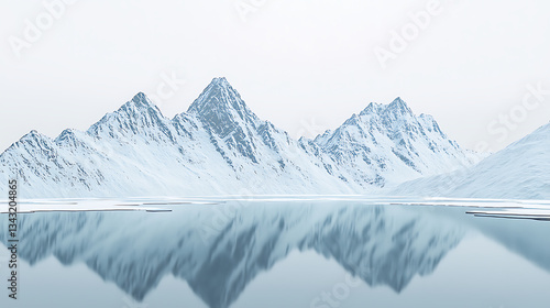 Wallpaper Mural Serene Mountain and Lake Reflections in Soft Pastel and Blue Hues
 Torontodigital.ca