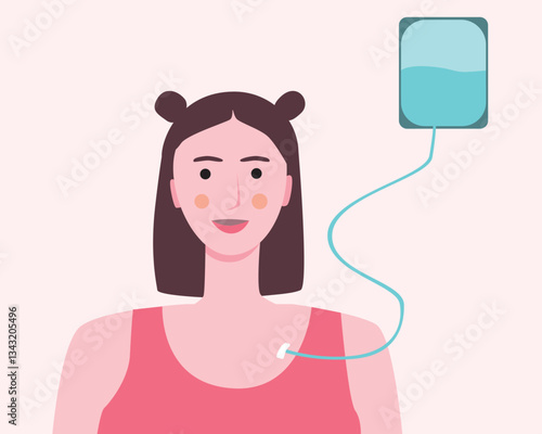Cancer patients silhouettes and cancer ribbon, silhouette vector stock illustration with unidentifiable people together as a template with space for text or copy space