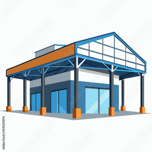 industrial warehouse with large steel beams 