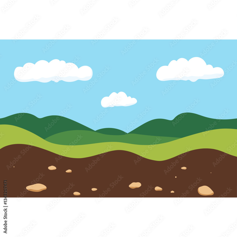 Fototapeta premium Landscape clouds sky illustration vector