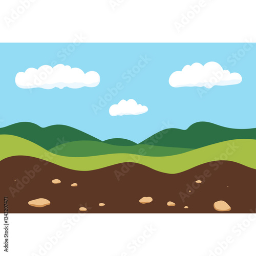 Landscape clouds sky illustration vector