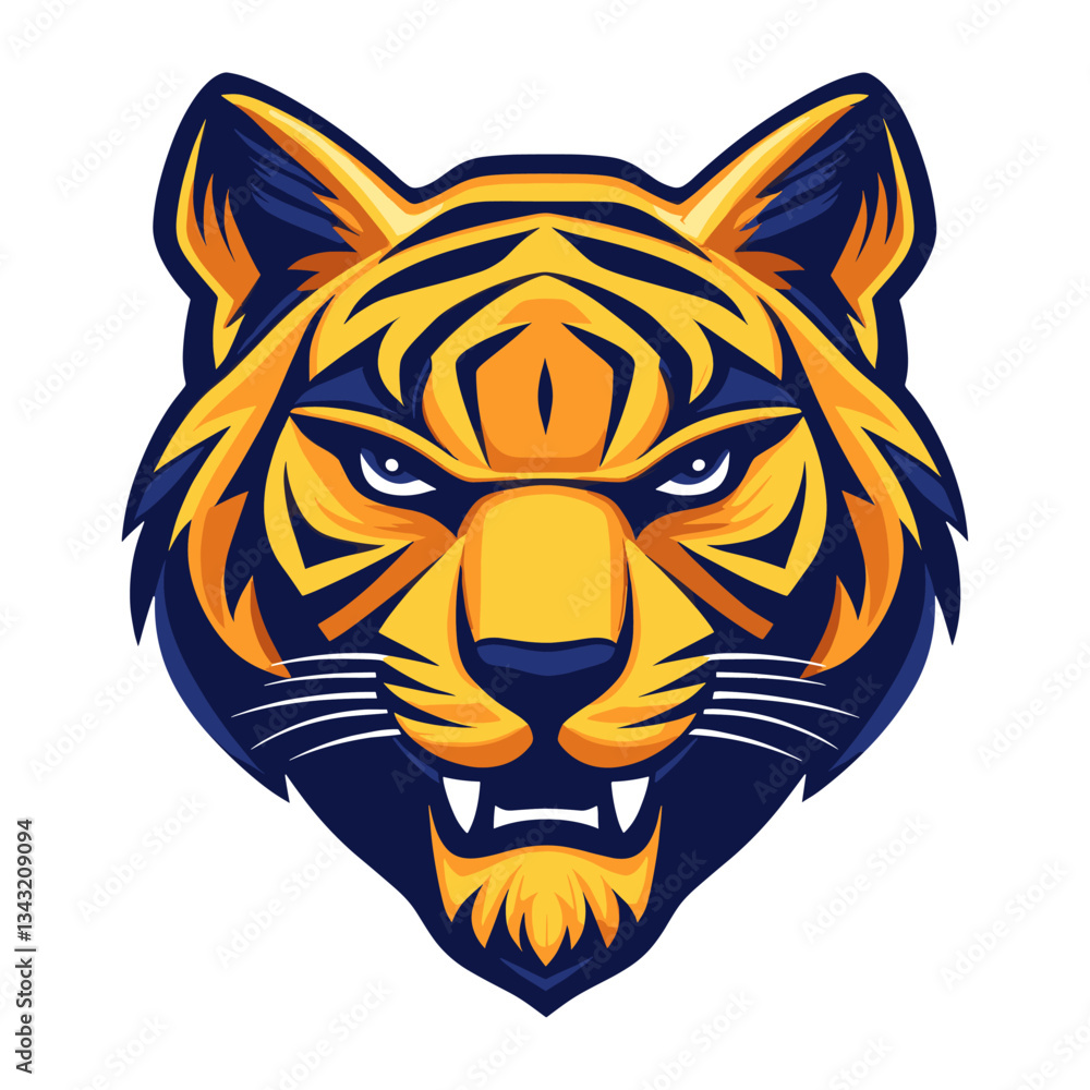 Fototapeta premium Vector tiger head logo illustration graphic animal vector