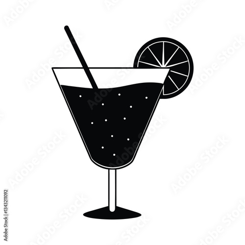 martini glass with ice