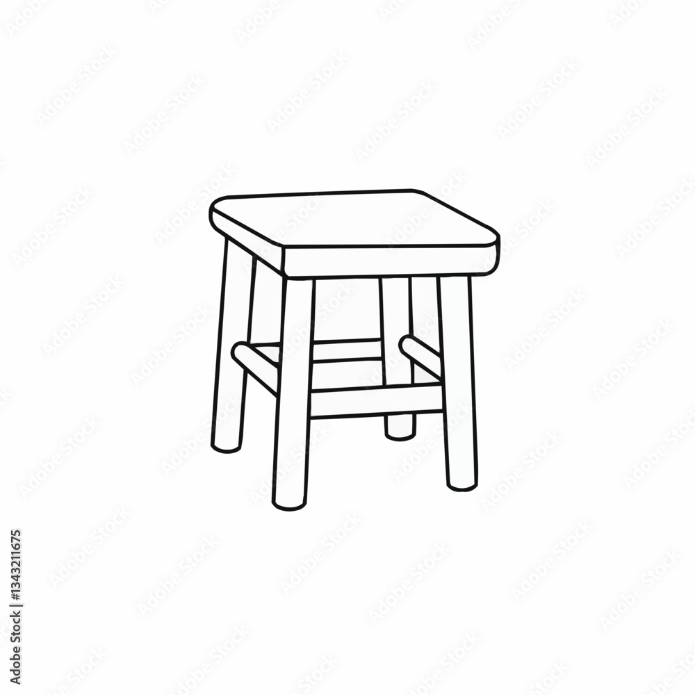 Fototapeta premium Simple wooden stool in a minimalist setting, emphasizing design
