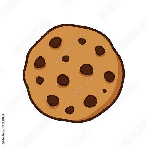 Close-up of a freshly baked chocolate chip cookie with rich texture