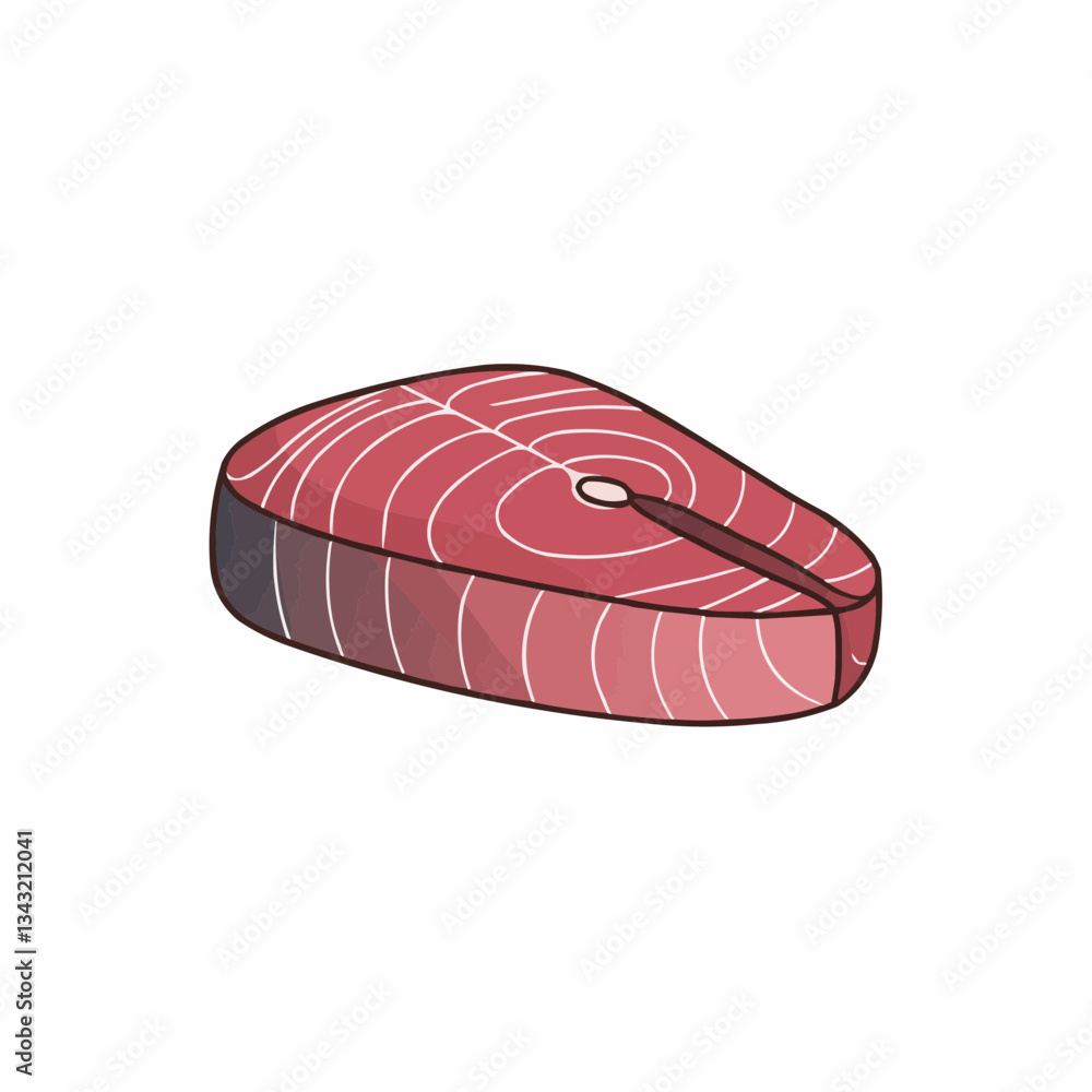 Close-up of Fresh Salmon Fillet on White Background for Culinary Use Close-up of Fresh Salmon Fillet on White Background for Culinary Use