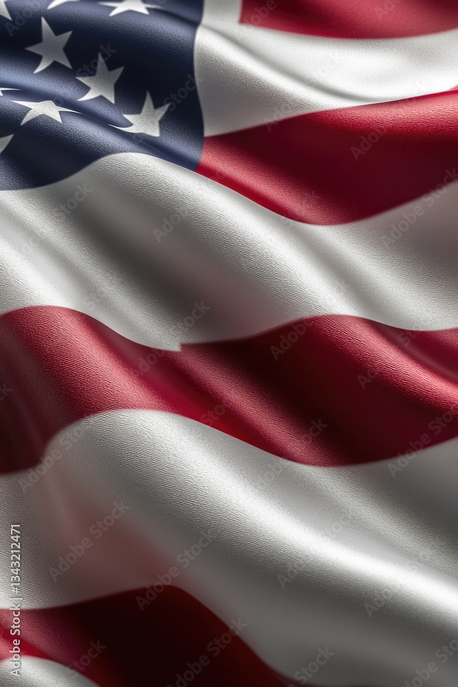 High-resolution view of the American flag flowing in cinematic detail High-resolution view of the American flag flowing in cinematic detail