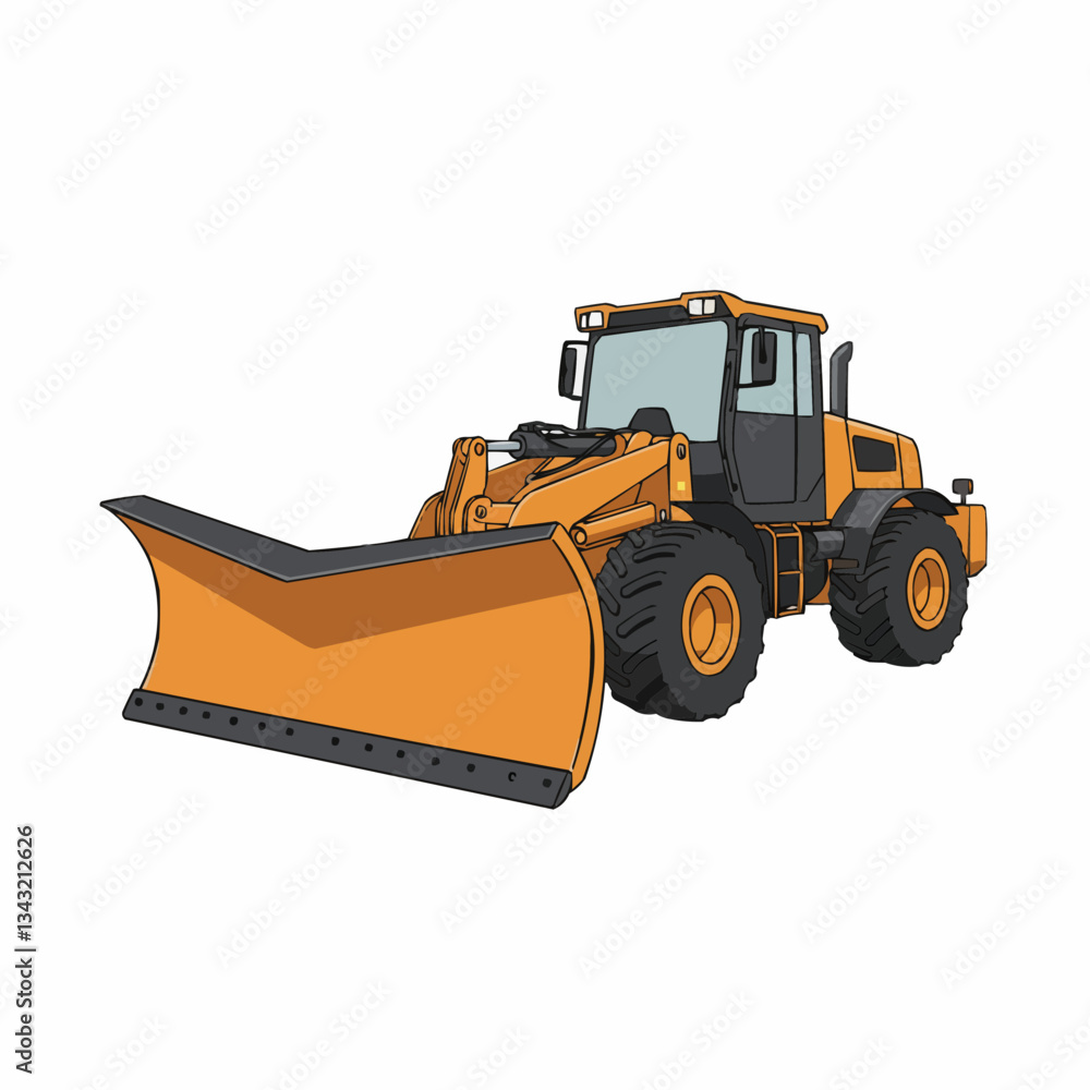 Obraz premium Heavy machinery excavator on construction site with clear sky backdrop
