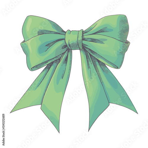 Green bow illustration accessories decorative vector