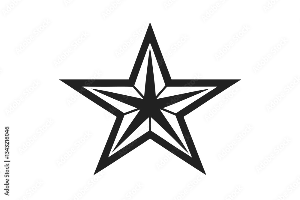 Obraz premium silver star isolated on white