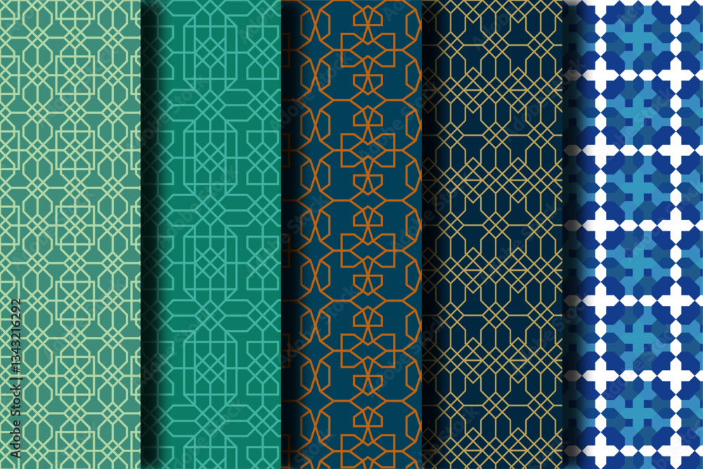 Collection Islamic Pattern Background, Arabic Pattern Bakcground, Islamic Muslim Pattern, abstract seamless pattern Collection Islamic Pattern Background, Arabic Pattern Bakcground, Islamic Muslim Pattern, abstract seamless pattern