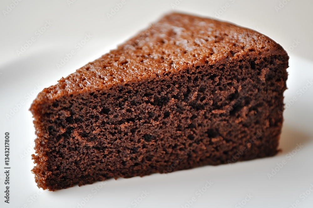 Slice of Chocolate Cake with a Layer of Fudge Slice of Chocolate Cake with a Layer of Fudge