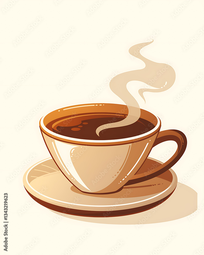 Obraz premium Coffee and accessories concept illustrations for wallpaper or advertising