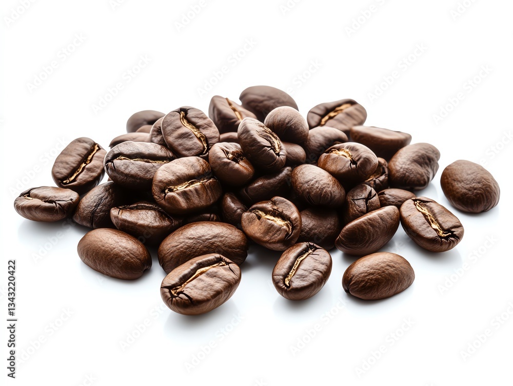 Naklejka premium Coffee beans isolated on white background