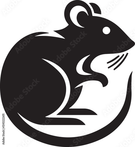 A close up of a mouse silhouette on a white background generative ai
