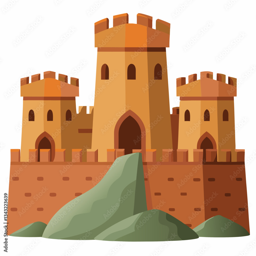 ancient fortress with rugged stone walls ancient fortress with rugged stone walls