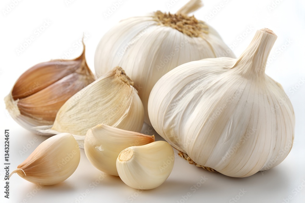 Obraz premium garlic on white background