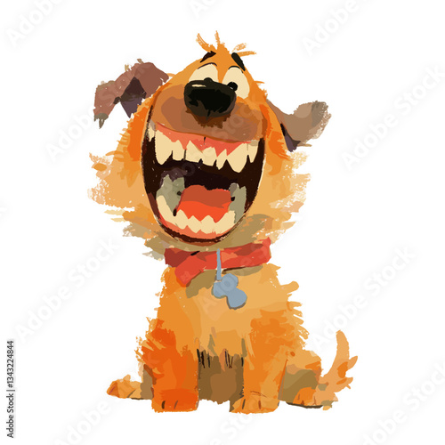 Dog with Silly Grin illustration cartoon animal vector