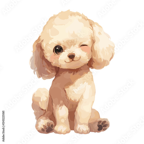 Dog with Winking illustration winking animal vector